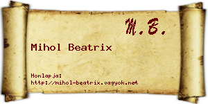 Mihol Beatrix névjegykártya